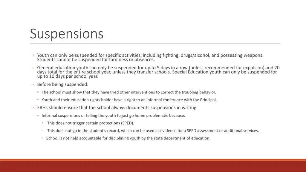 suspensions