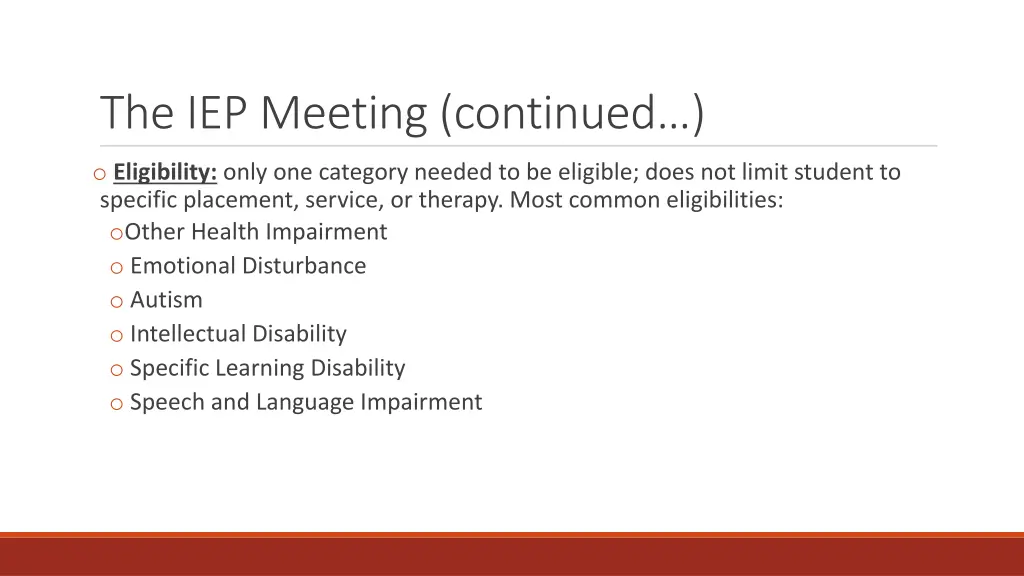 the iep meeting continued