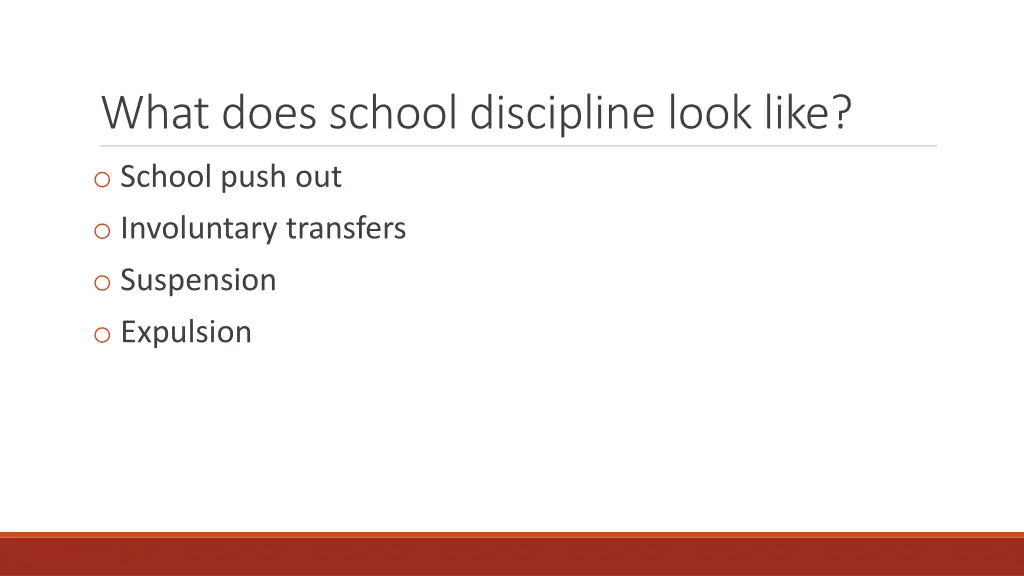what does school discipline look like o school