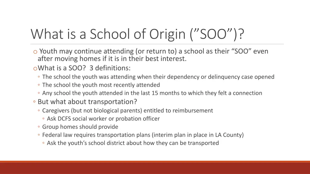 what is a school of origin soo