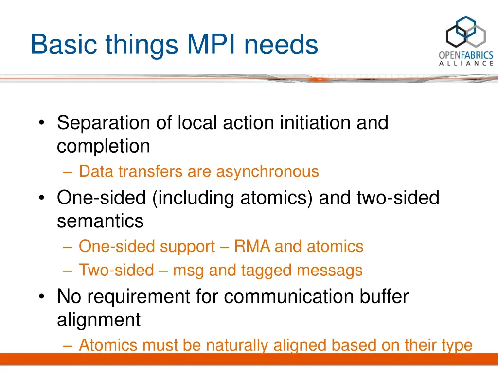 basic things mpi needs 1
