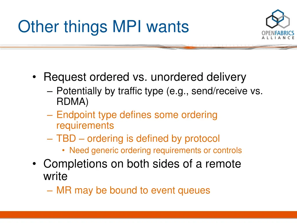 other things mpi wants 1