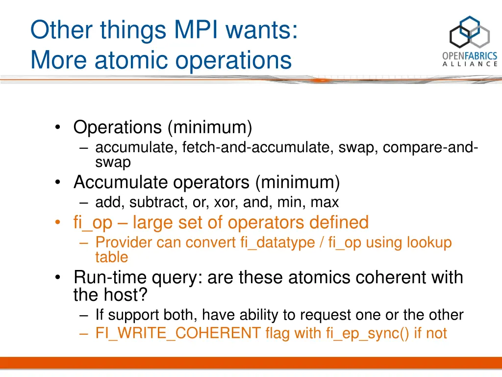 other things mpi wants more atomic operations 1