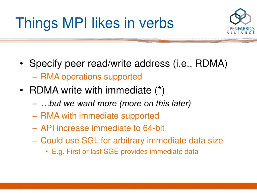 things mpi likes in verbs 1