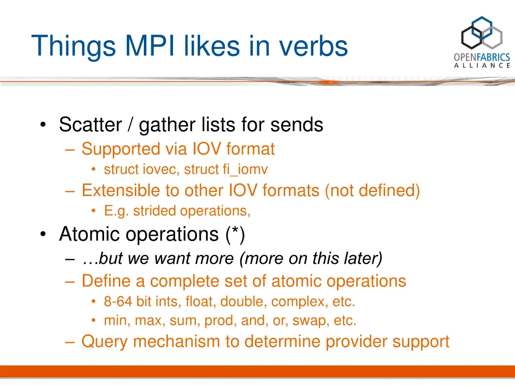 things mpi likes in verbs 4