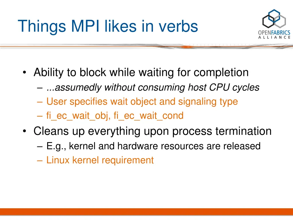 things mpi likes in verbs 7