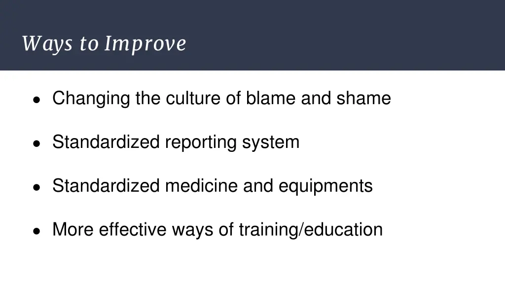 ways to improve 1