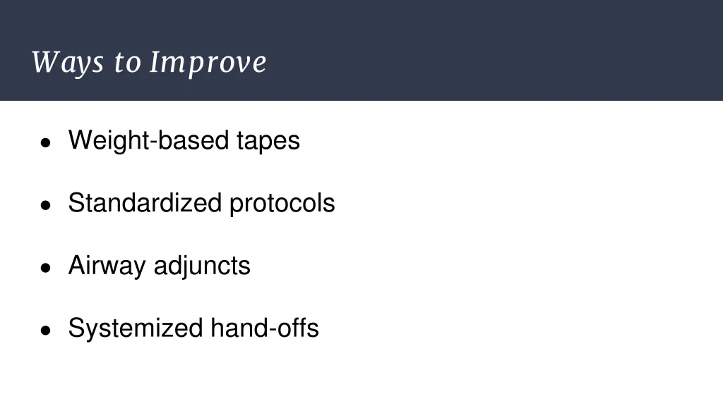 ways to improve
