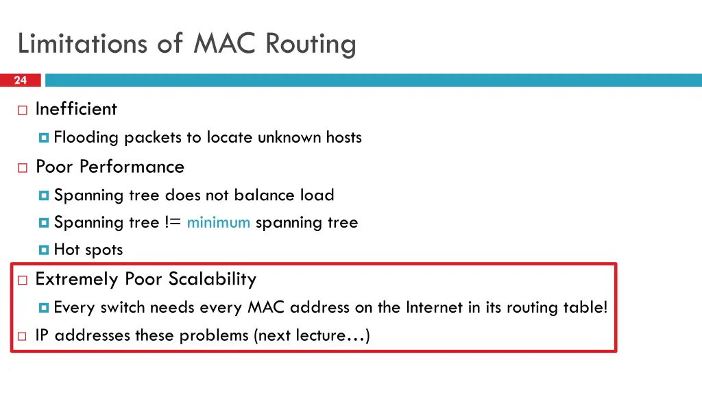 limitations of mac routing