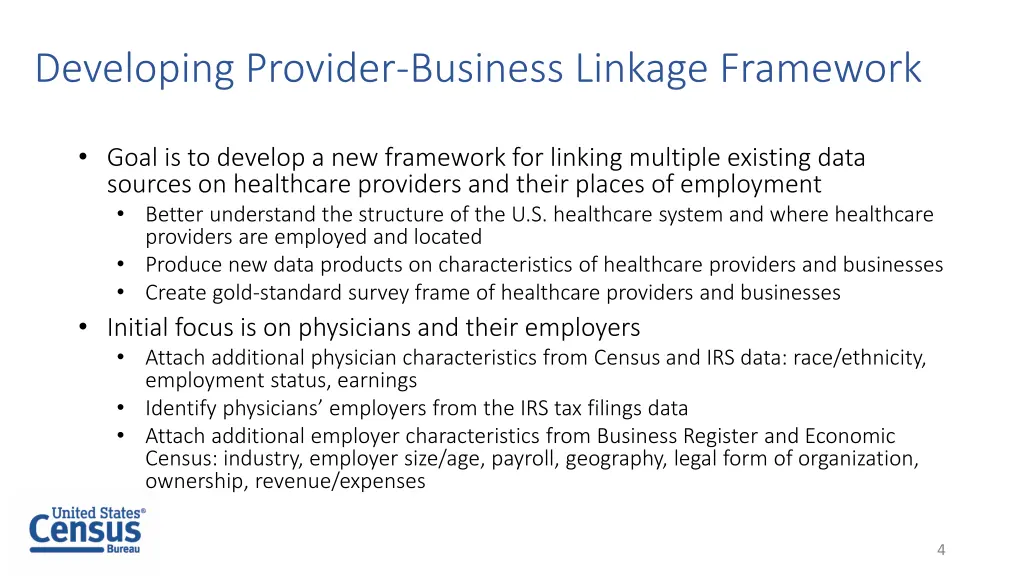 developing provider business linkage framework