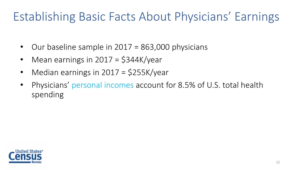 establishing basic facts about physicians earnings