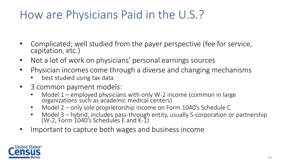 how are physicians paid in the u s