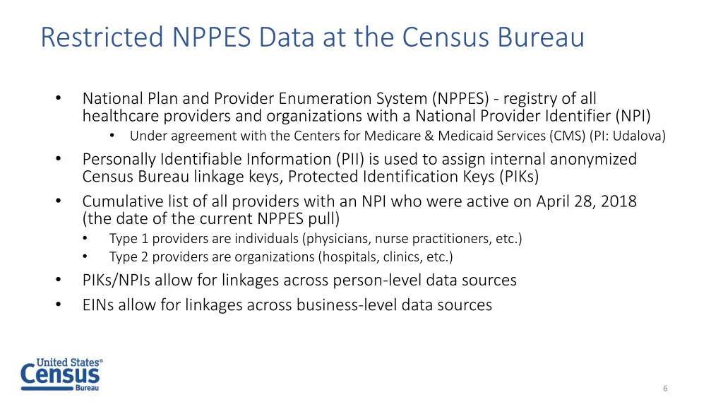 restricted nppes data at the census bureau
