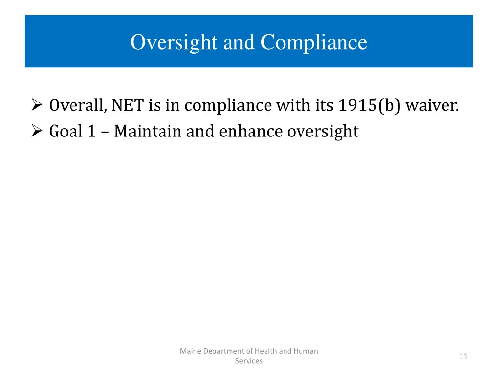 oversight and compliance