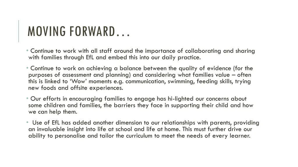 moving forward