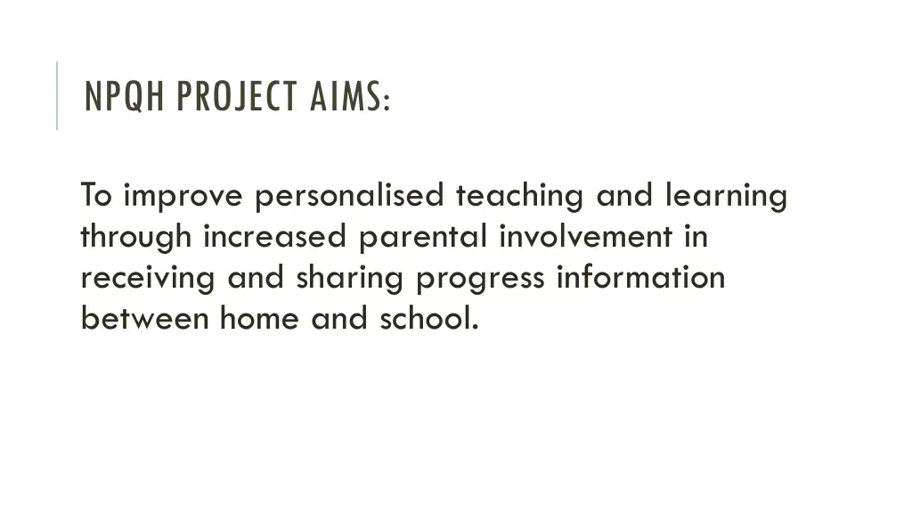 npqh project aims