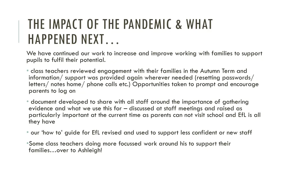 the impact of the pandemic what happened next