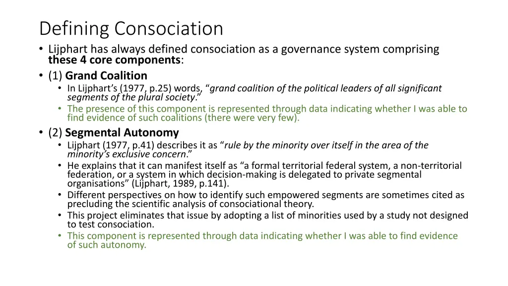 defining consociation lijphart has always defined