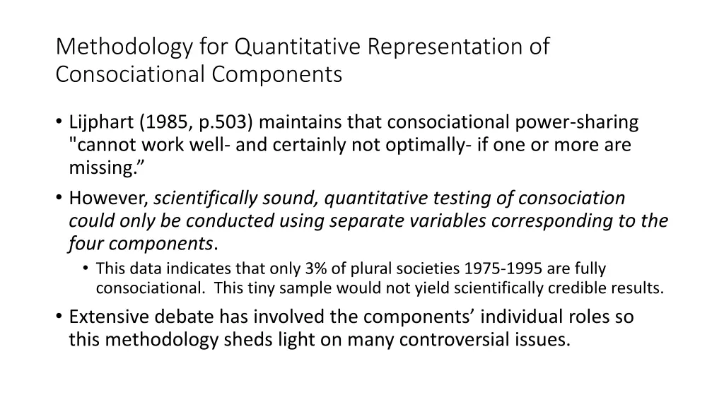methodology for quantitative representation