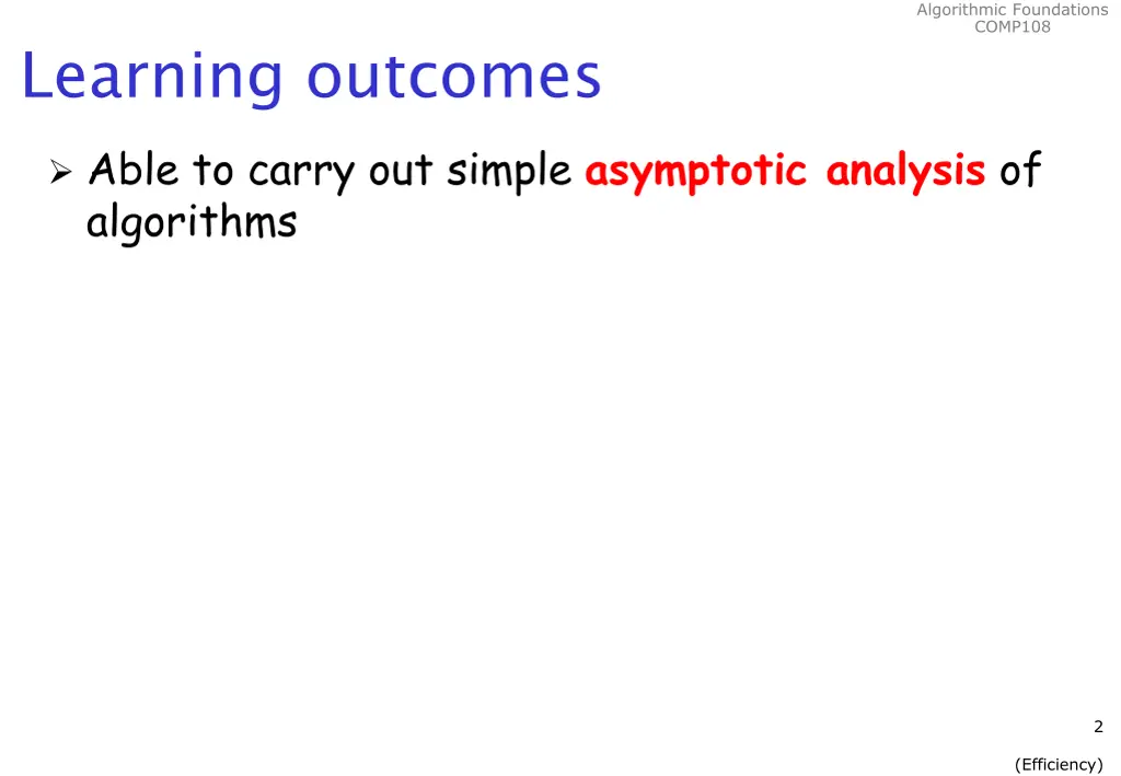 algorithmic foundations comp108 1