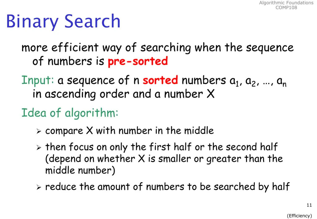 algorithmic foundations comp108 10