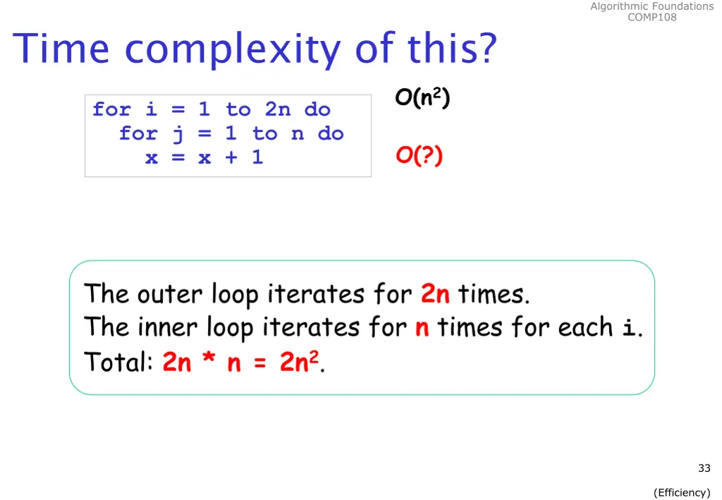 algorithmic foundations comp108 32