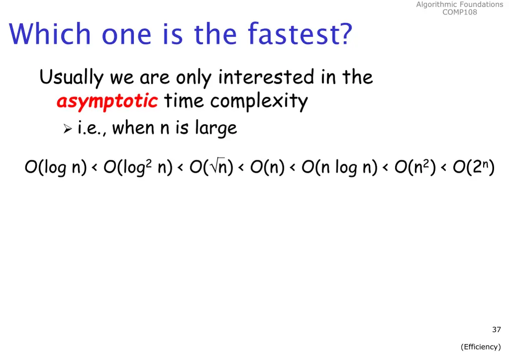 algorithmic foundations comp108 35