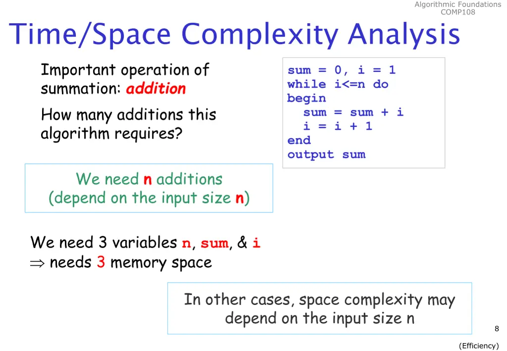 algorithmic foundations comp108 7