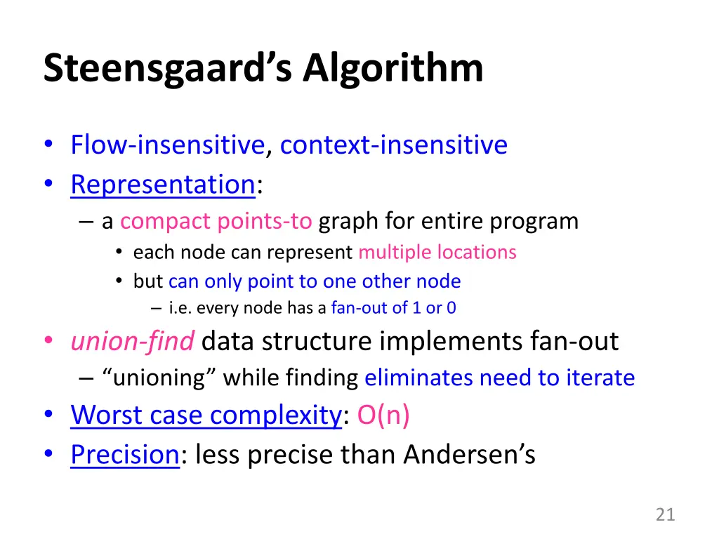 steensgaard s algorithm