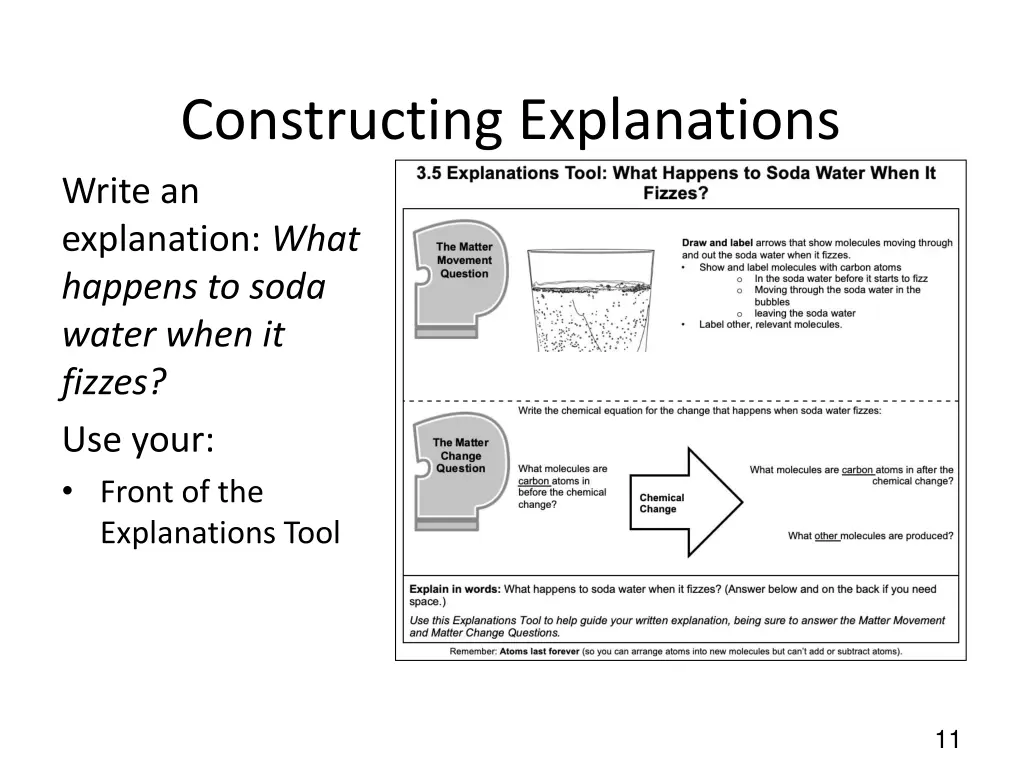 constructing explanations write an explanation