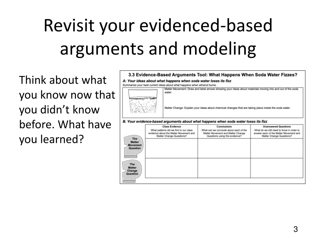 revisit your evidenced based arguments