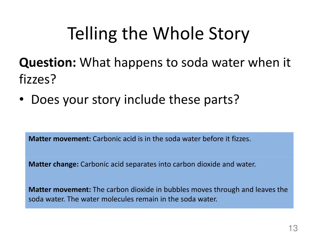 telling the whole story