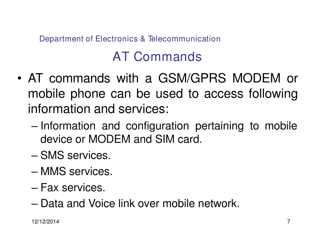 department of electronics telecommunication 4