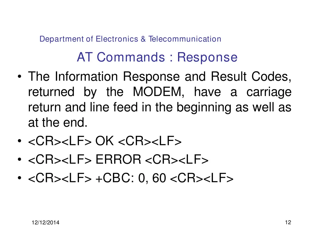 department of electronics telecommunication 8