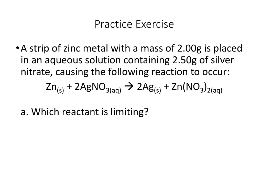 practice exercise