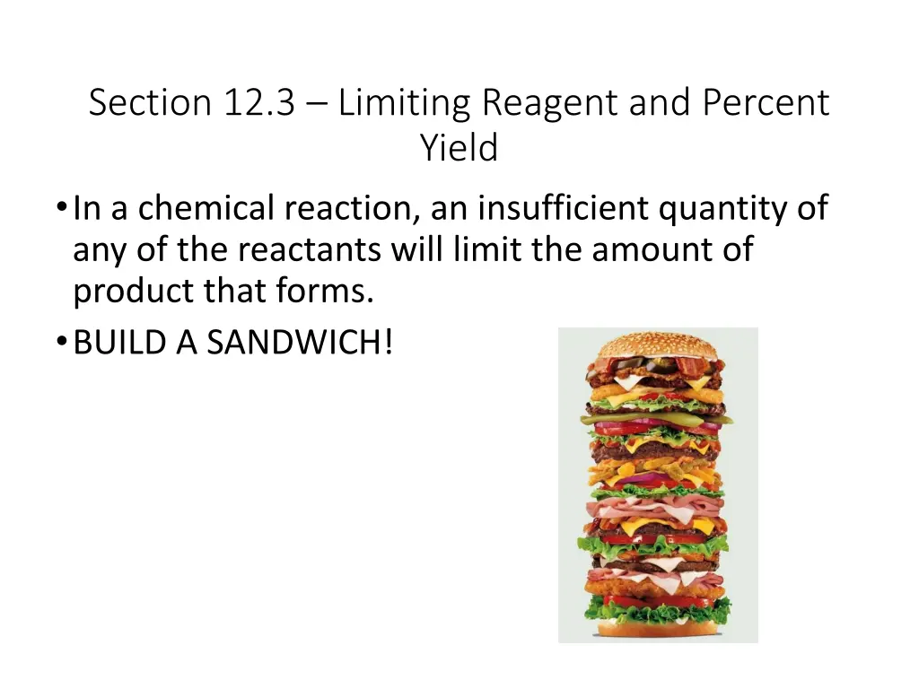 section 12 3 limiting reagent and percent yield