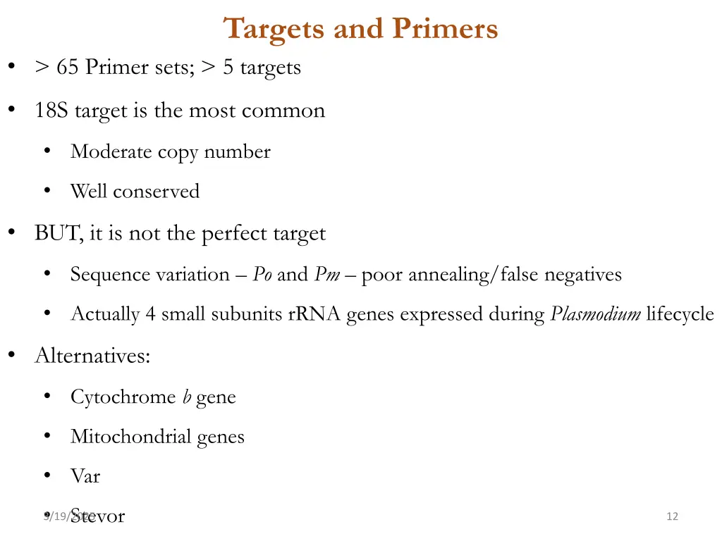 targets and primers