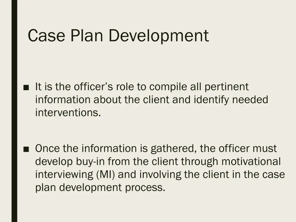 case plan development