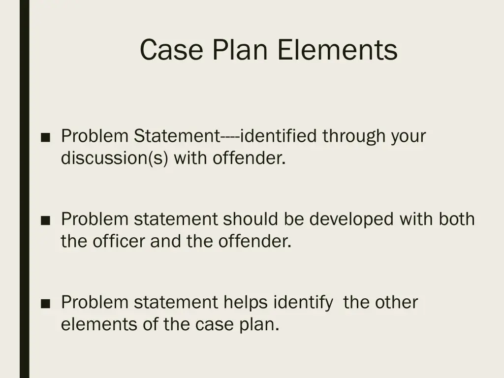 case plan elements