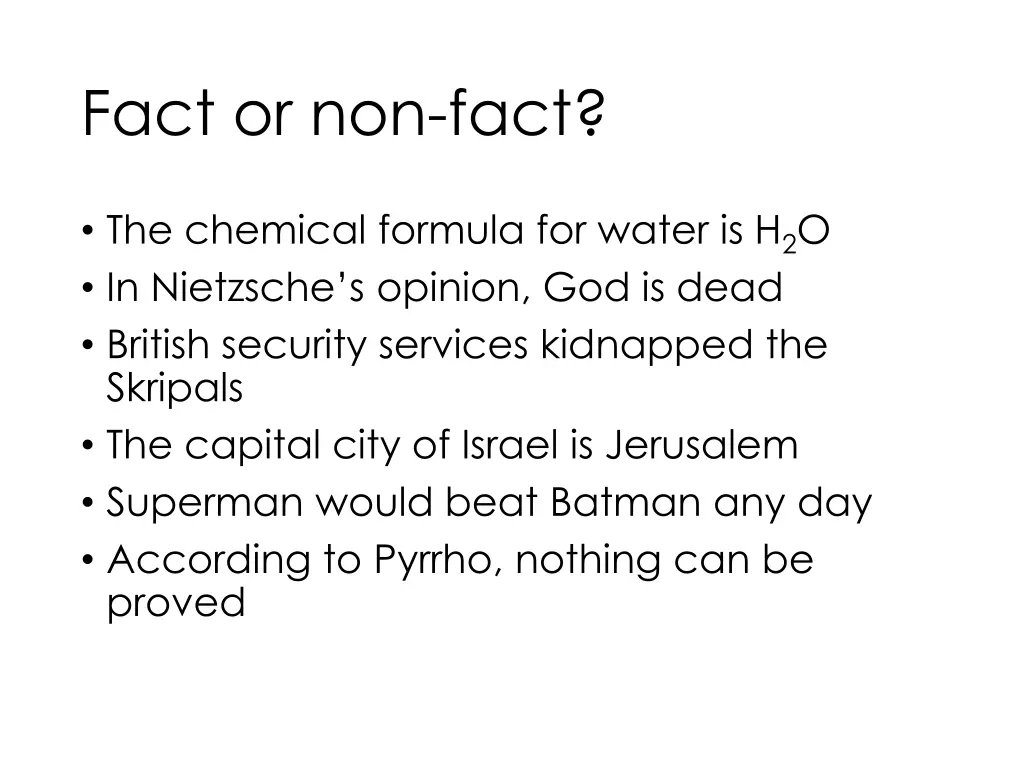 fact or non fact