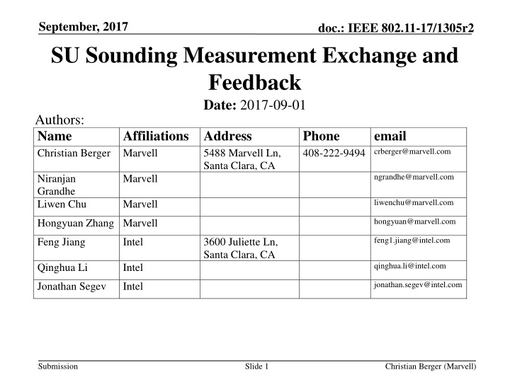 september 2017 su sounding measurement exchange