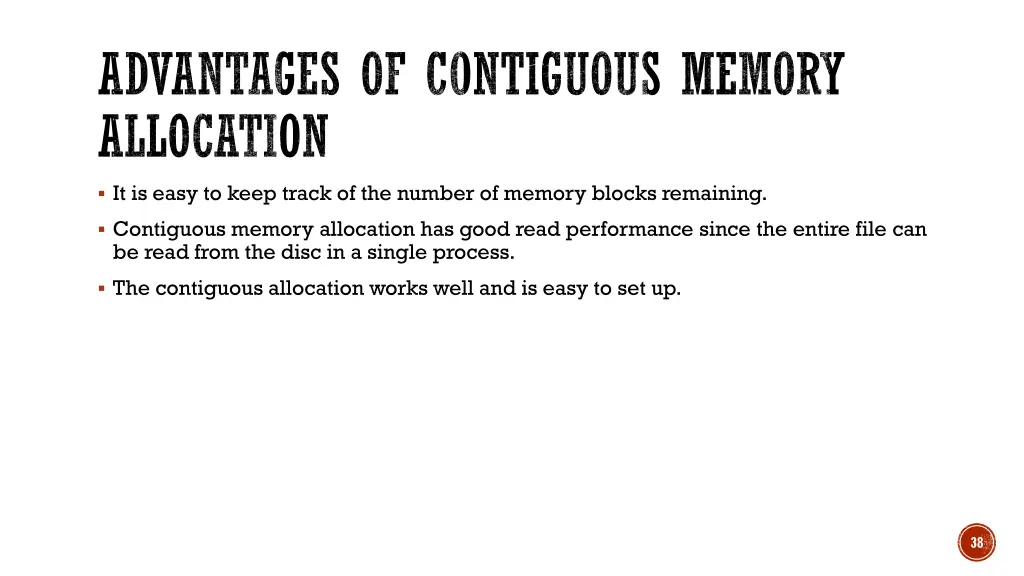 advantages of contiguous memory allocation