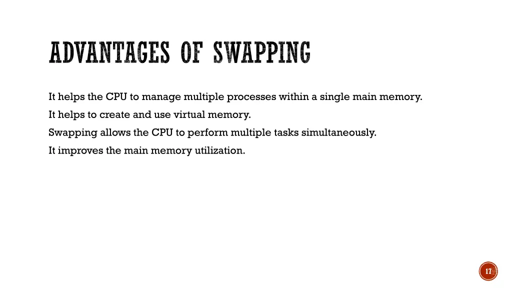 advantages of swapping