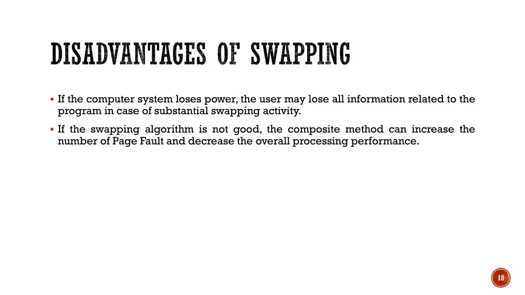disadvantages of swapping
