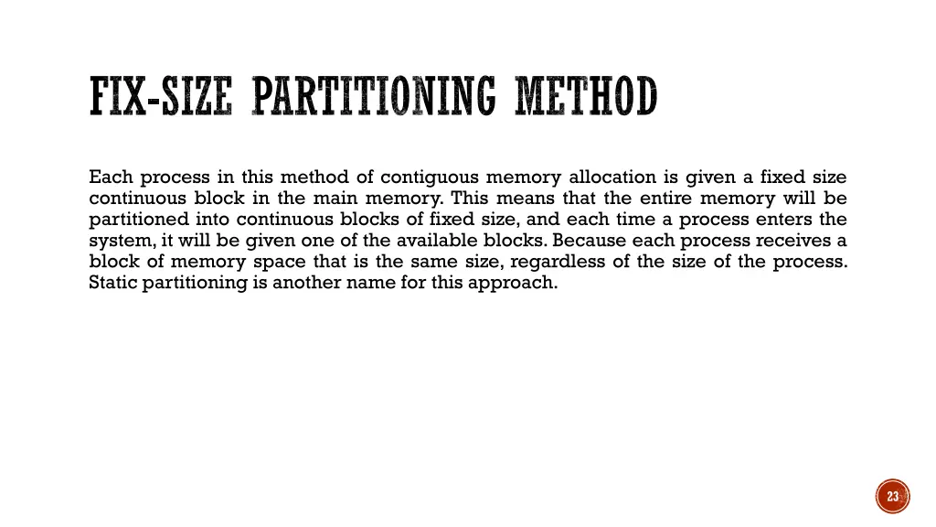 fix size partitioning method