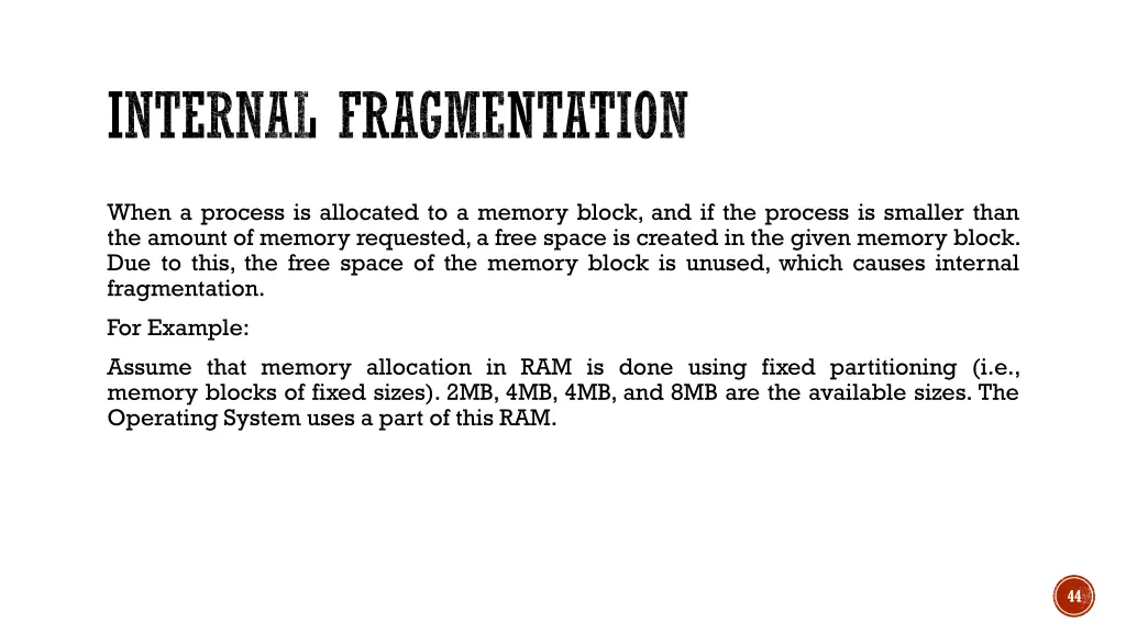 internal fragmentation