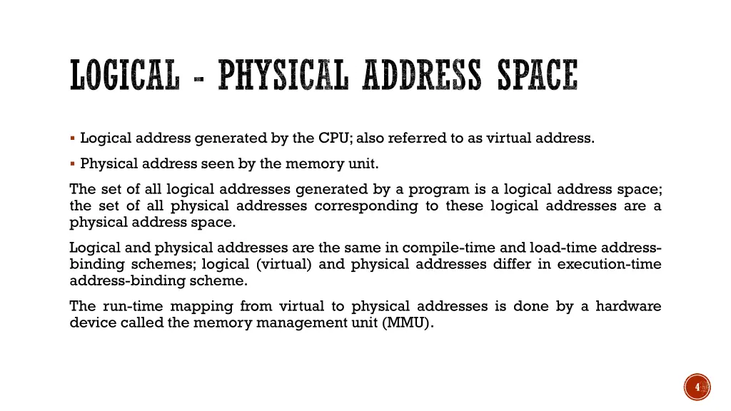 logical physical address space