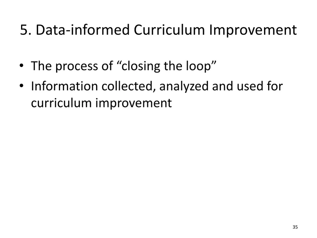 5 data informed curriculum improvement