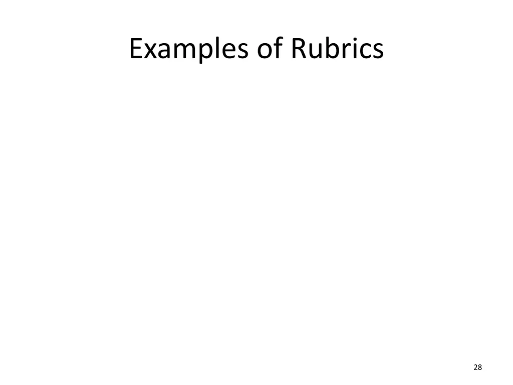 examples of rubrics