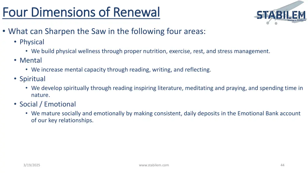 four dimensions of renewal four dimensions
